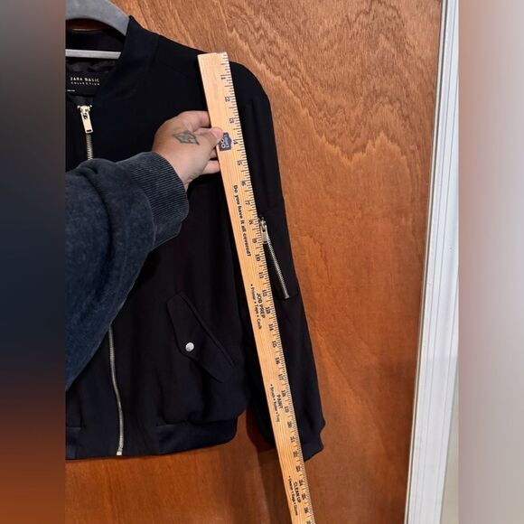 Zara Basic Black Zip up jacket size XS - Picture 7 of 8